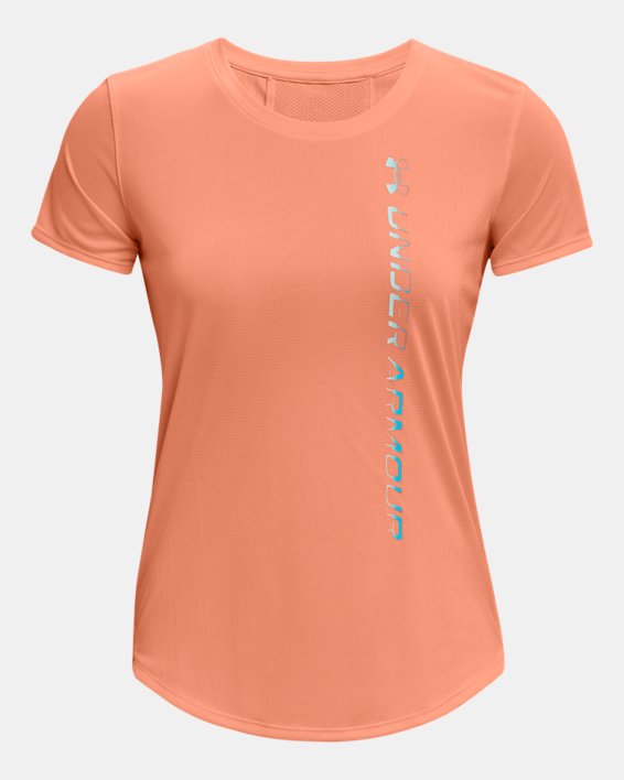 เสื้อแขนสั้น UA Speed Stride Graphic สำหรับผู้หญิง in Orange image number 4